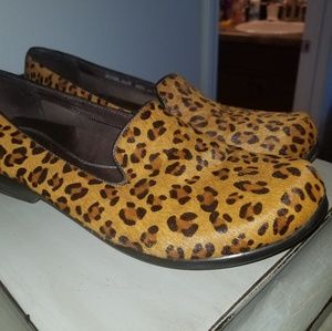 Dansko size 10/40 animal print fur clogs
